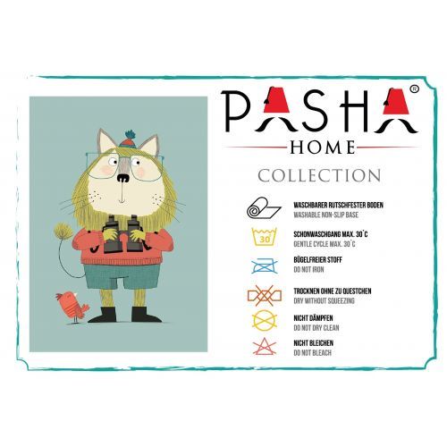 Pasha Home Kinderzimmer Spielteppich Littel Mause Muster Kurzflor Waschbar bei 30°C in der Waschmaschine
