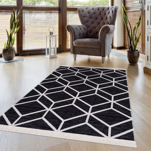 Cift Tarafli Kullanilabilen Yıkanabilir Modern Sacakli Kilim (Bern)