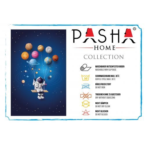 Kaymaz Taban Yıkanabilir Astronot Desenli Cocuk Halısi